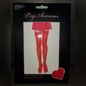 Leg Avenue Sheer Thigh Highs with Lace Top NWT